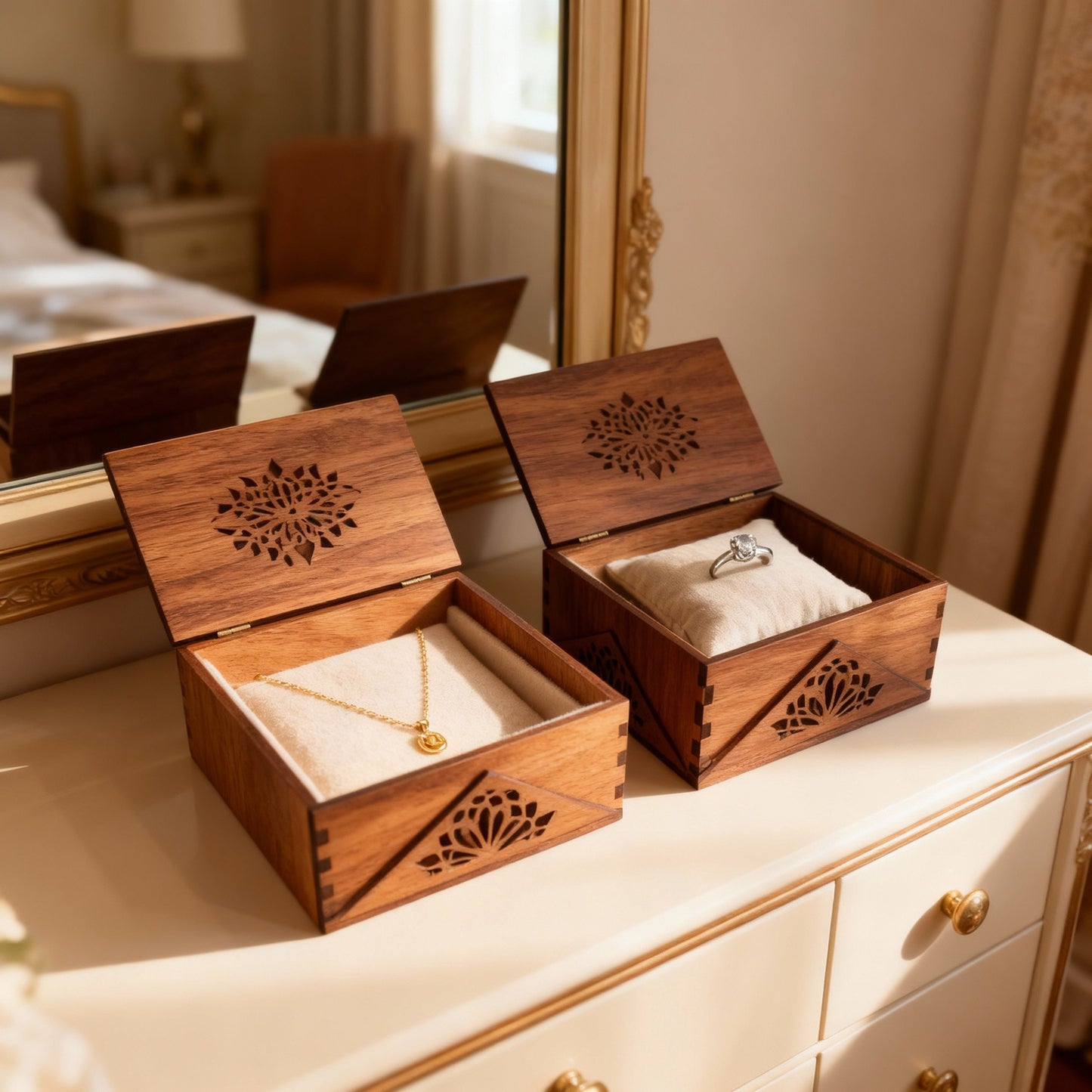 Elegantní gravírovaná truhlička na šperky